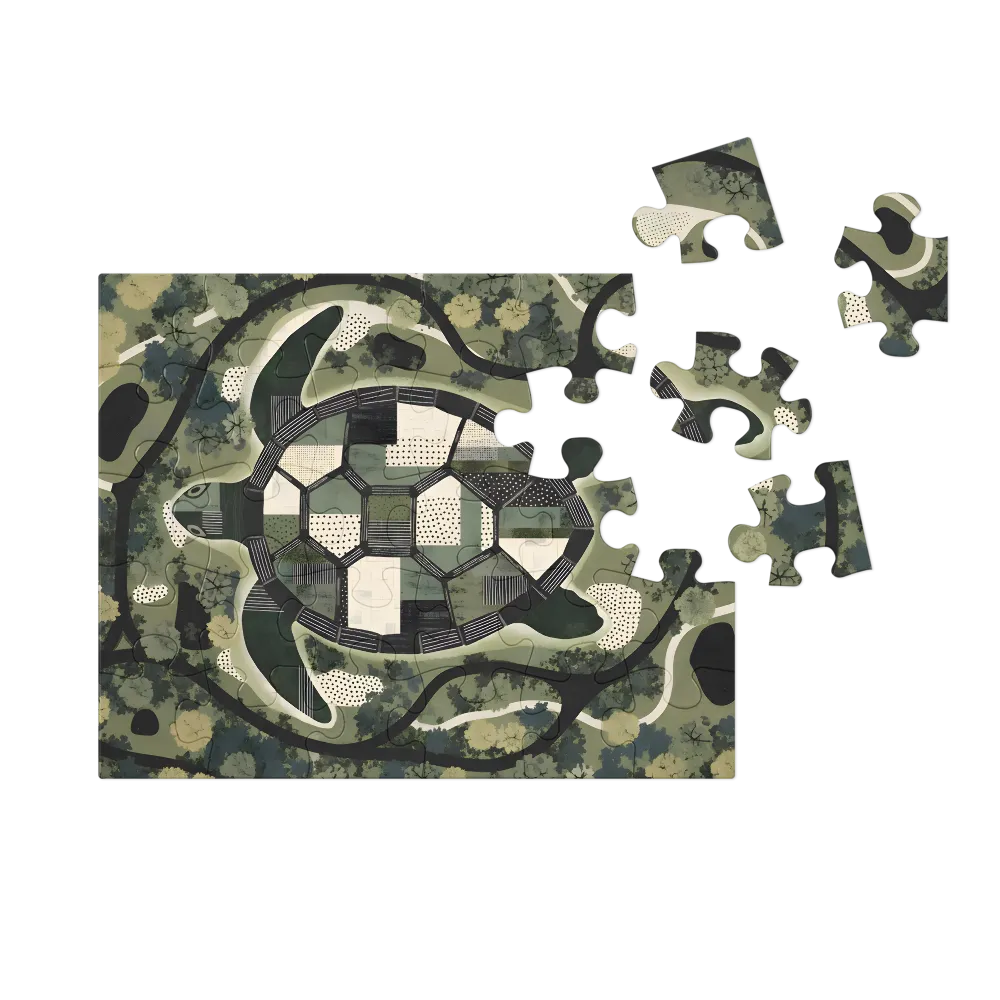 Patchwork Turtle 
 Jigsaw Puzzle in Tin Box