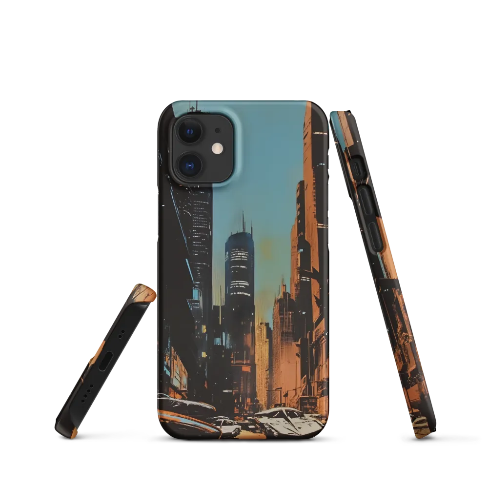 Futuristic Cityscape in Blue and Orange