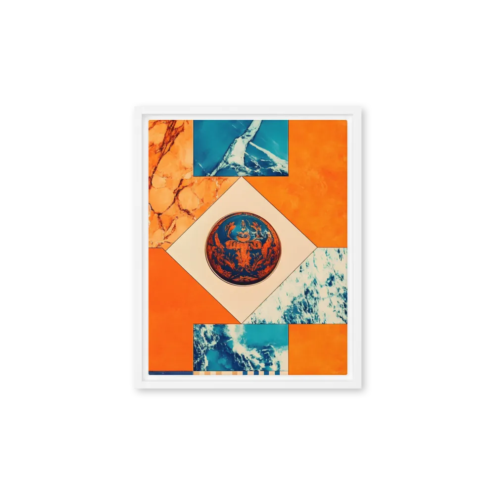 Harmonious Encounters: Abstract Geometry | Canvas with White Frame | 11″×14″