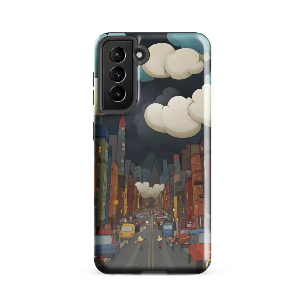 Urban Symphony: A City Awakens at Dusk | Phone Case |  S21 FE | Tough Case | Glossy
