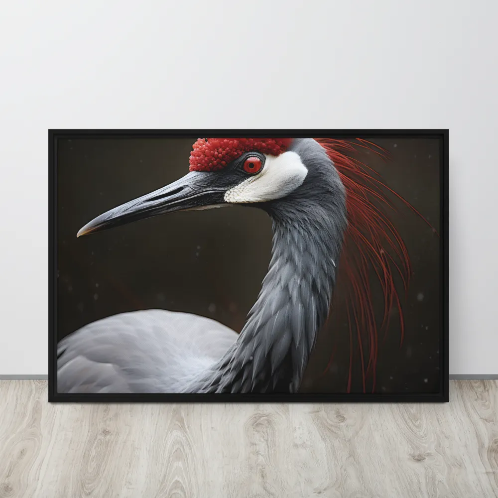 Ember-Crested Elegance | Canvas with Black Frame | 24″×36″