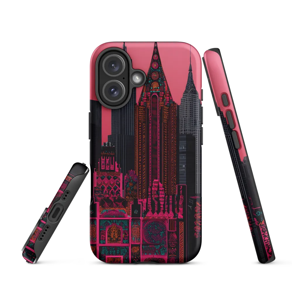 Urban Vibrance: A Digital Exploration of Skyscrapers | Phone Case