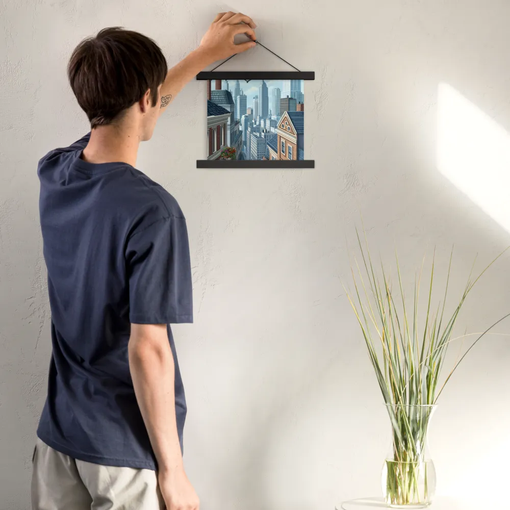 Urban Symphony | Poster With Black Wood Hanger | 10″×10″