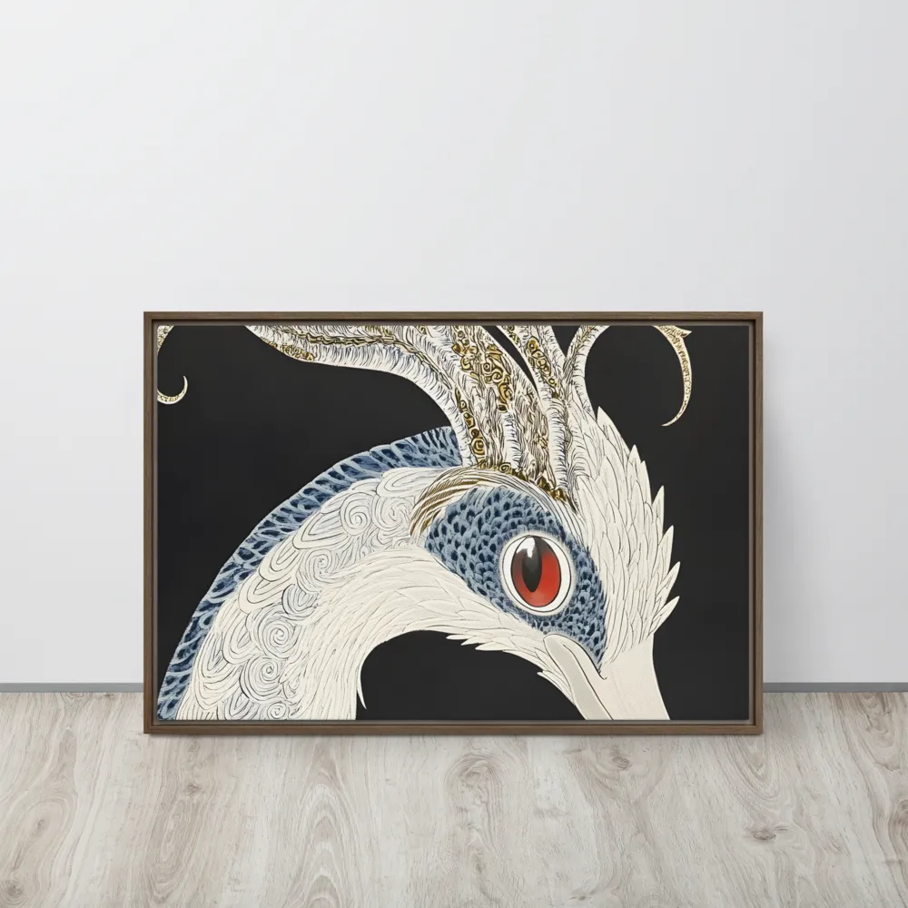 Elegance of the Majestic Peacock | Canvas with Brown Frame | 20″×30″