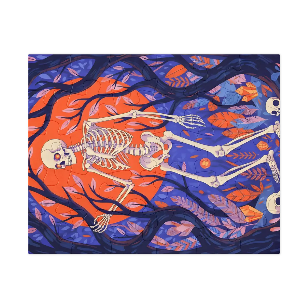 Moonlit Skeleton 
 Jigsaw Puzzle in Tin Box