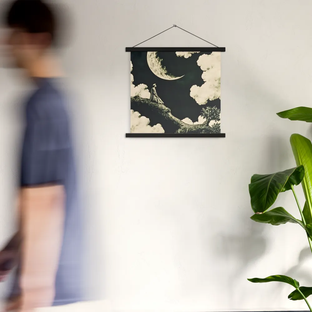 Whispers of the Moon | Poster With Black Wood Hanger | 18″×18″