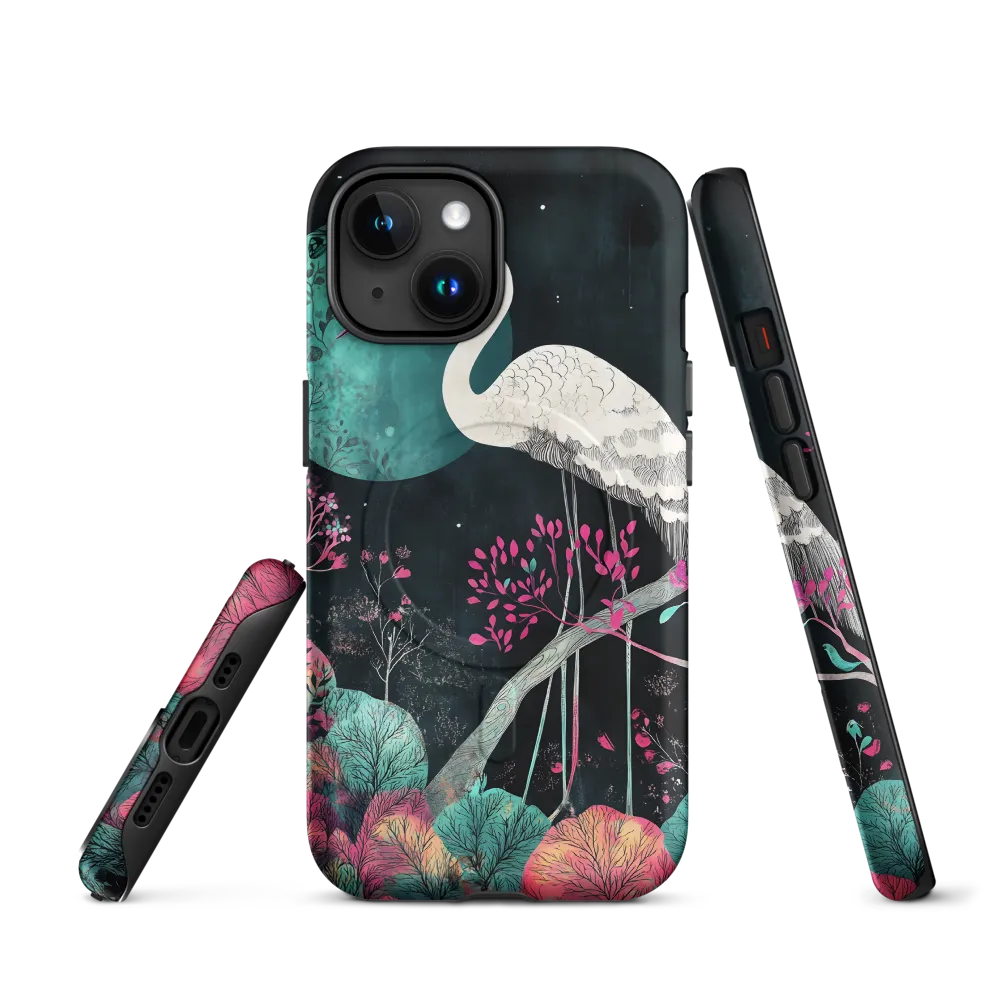 Ethereal Presence: Heron in a Floral Dreamscape