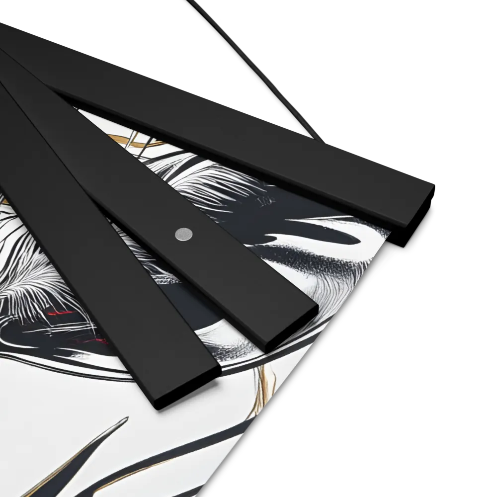 Floral Elegance: The Giraffe's Portrait | Poster With Black Wood Hanger | 16″×16″