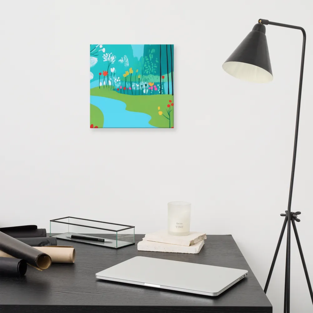 Whispers of Spring: A Colorful Retreat | Canvas | 12″×12″