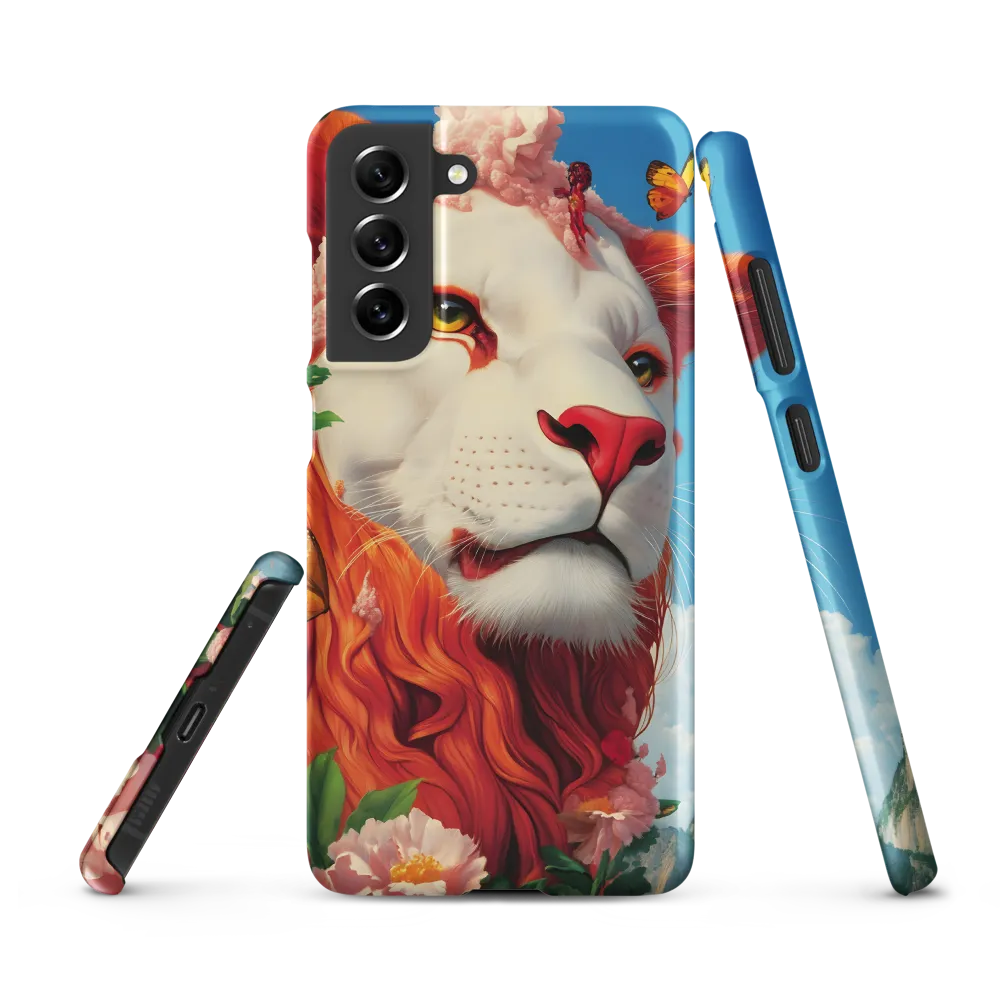 Majestic Lion Amidst Floral Splendor