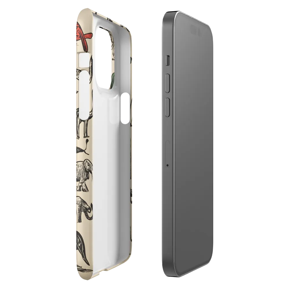 Whimsical Wildlife: A Linocut Journey | Phone Case |  14 Pro Max | Snap Case | Matte
