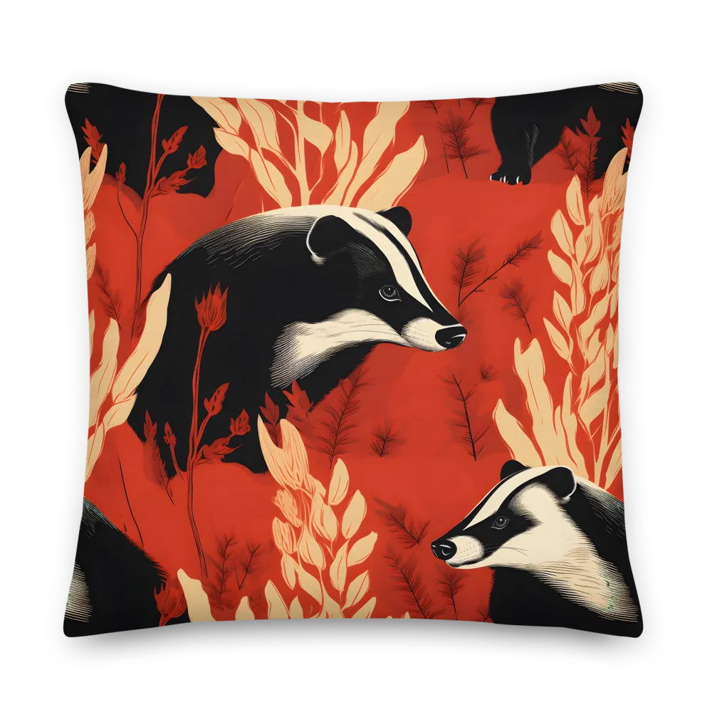 Whimsical Badger Dance | Pillow | 22″×22″