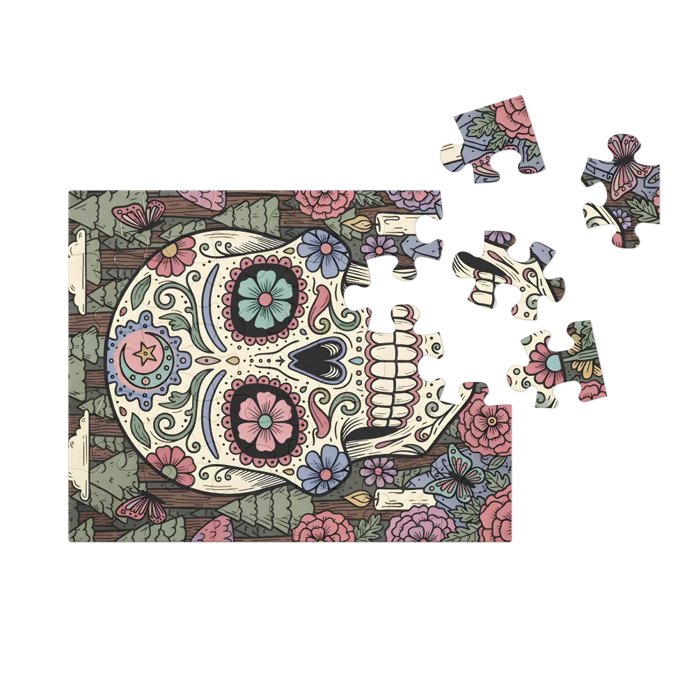 Sugar Skull in Bloom 
 Jigsaw Puzzle in Tin Box