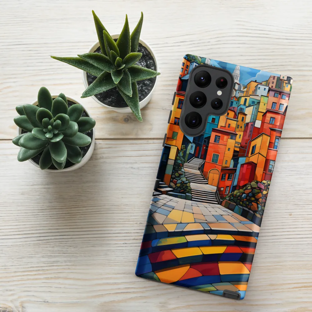 Vibrant Village: A Cubist Journey