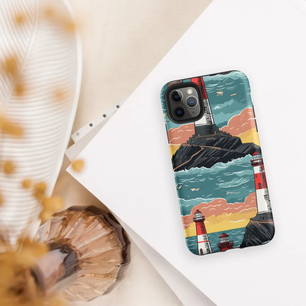 Lighthouses in a Whimsical Ocean | Phone Case |  11 Pro Max | Tough Case | Matte