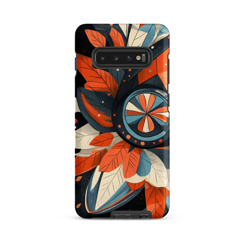 Floral Symphony in Orange and Teal