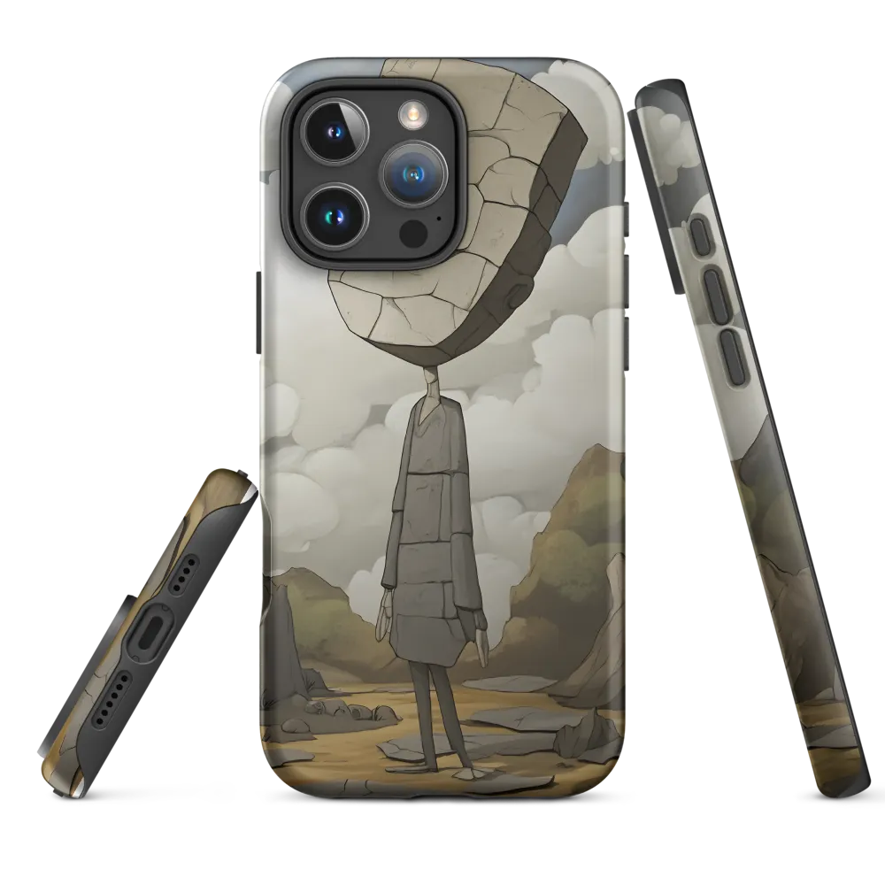 Whimsical Stone Figure in a Rocky Landscape | Phone Case |  16 Pro Max | Tough Case | Matte