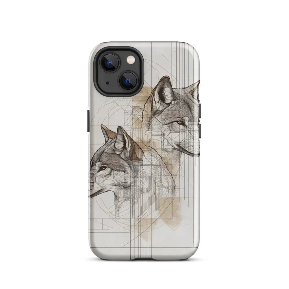 Geometric Harmony: The Essence of Wolves | Phone Case |  13 | Tough Case | Glossy