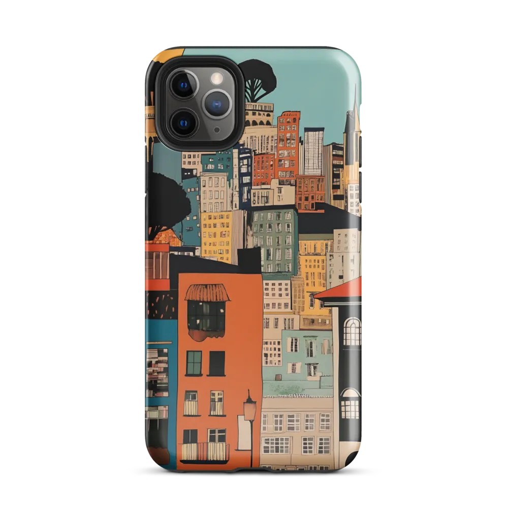 Urban Fusion: A Colorful Cityscape | Phone Case |  11 Pro Max | Tough Case | Glossy