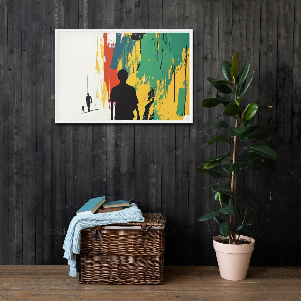Journey of Silhouettes | Canvas with White Frame | 24″×36″
