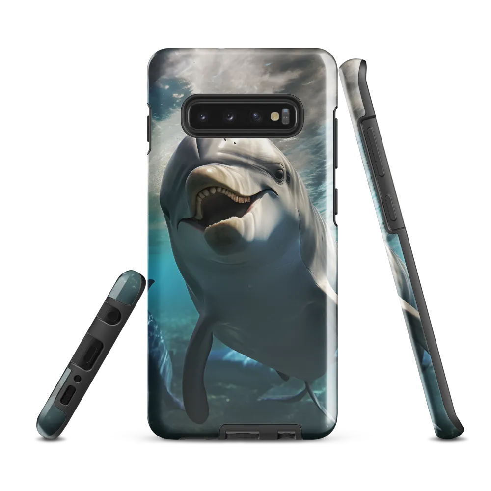 Beneath the Waves: A Dolphin's Dance | Phone Case |  S10 Plus | Tough Case | Glossy