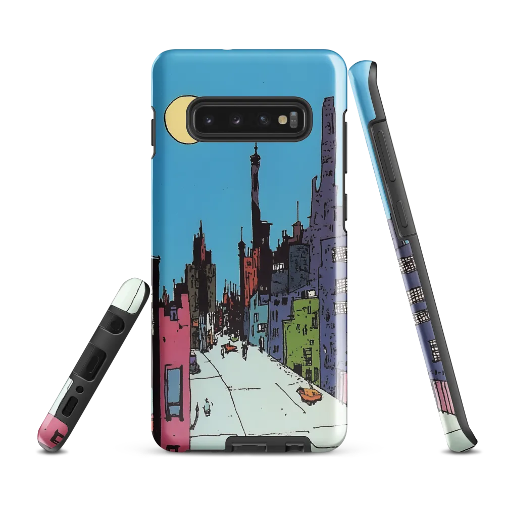 Vibrant Cityscape under the Moon | Phone Case |  S10 Plus | Tough Case | Glossy