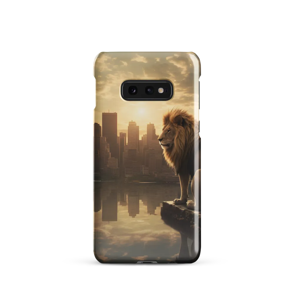 The Lion's Gaze Over the Urban Symphony | Phone Case |  S10e | Snap Case | Glossy