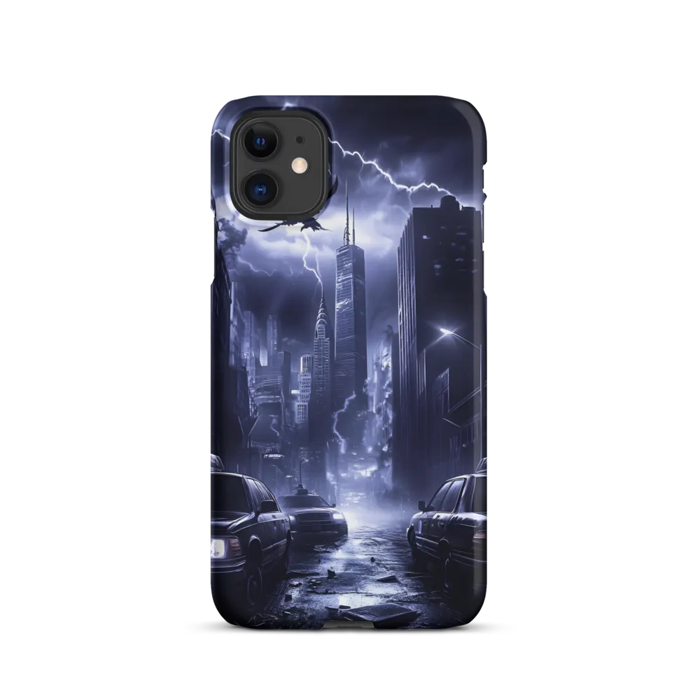 Stormy Cityscape: Shadows of the Night | Phone Case |  11 | Snap Case | Matte