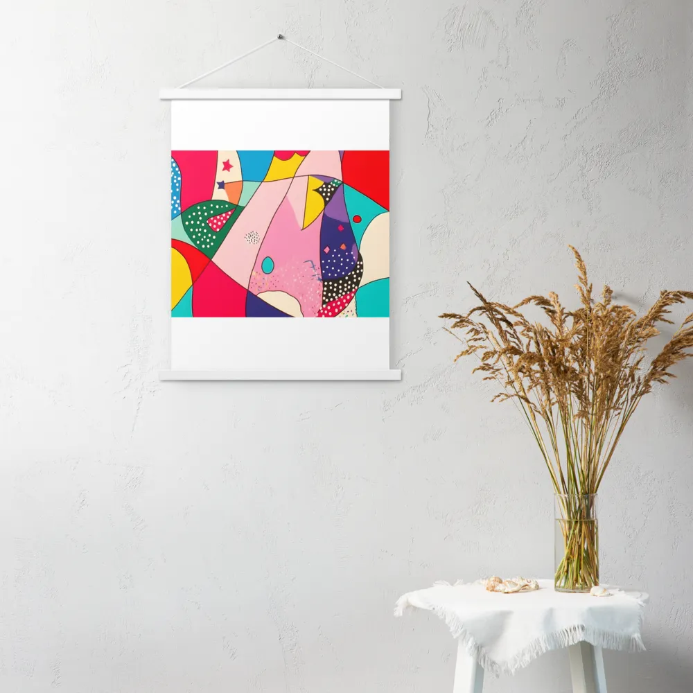 Playful Geometry in Color | Poster With White Wood Hanger | 18″×24″