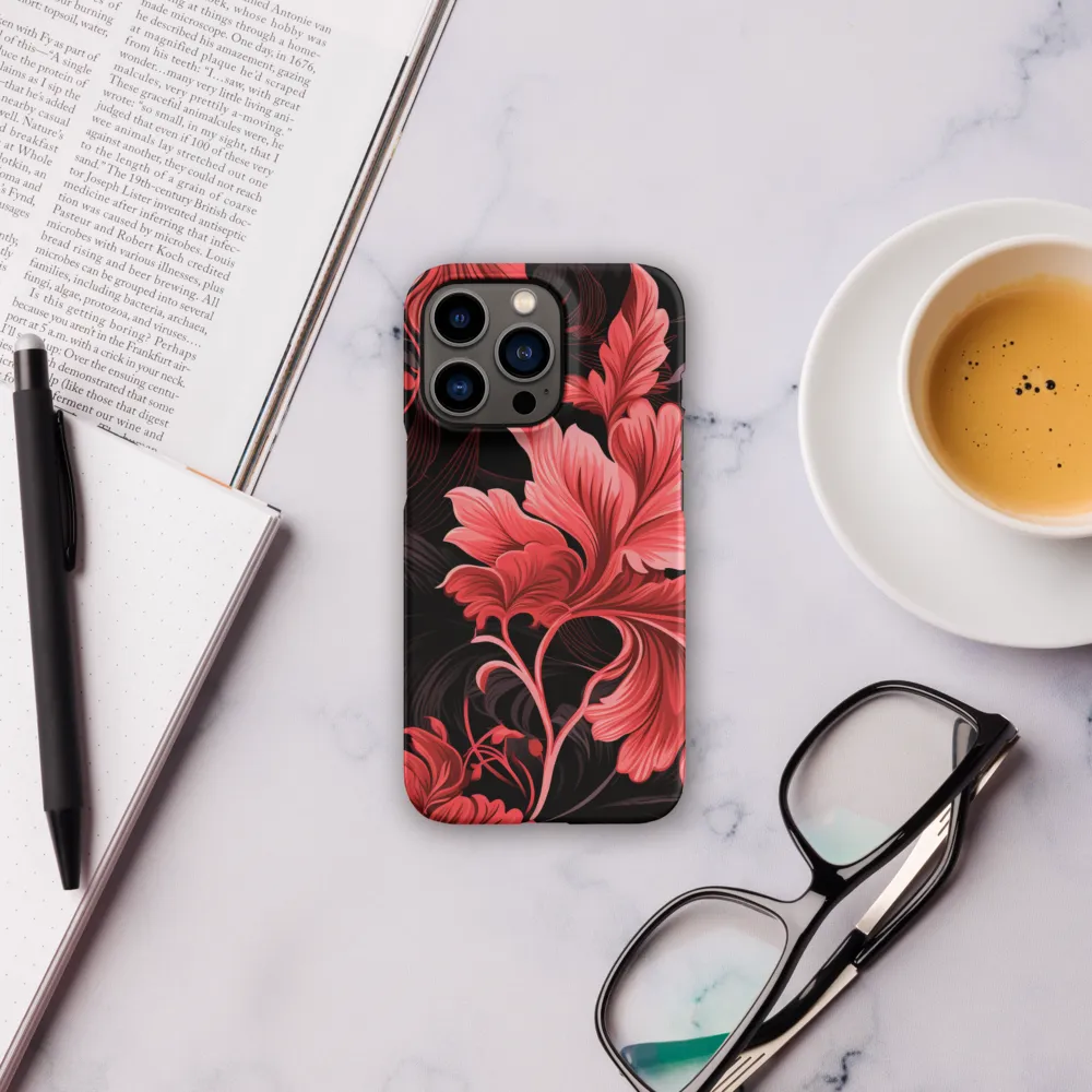 Tropical Elegance in Red | Phone Case |  13 Pro | Snap Case | Matte