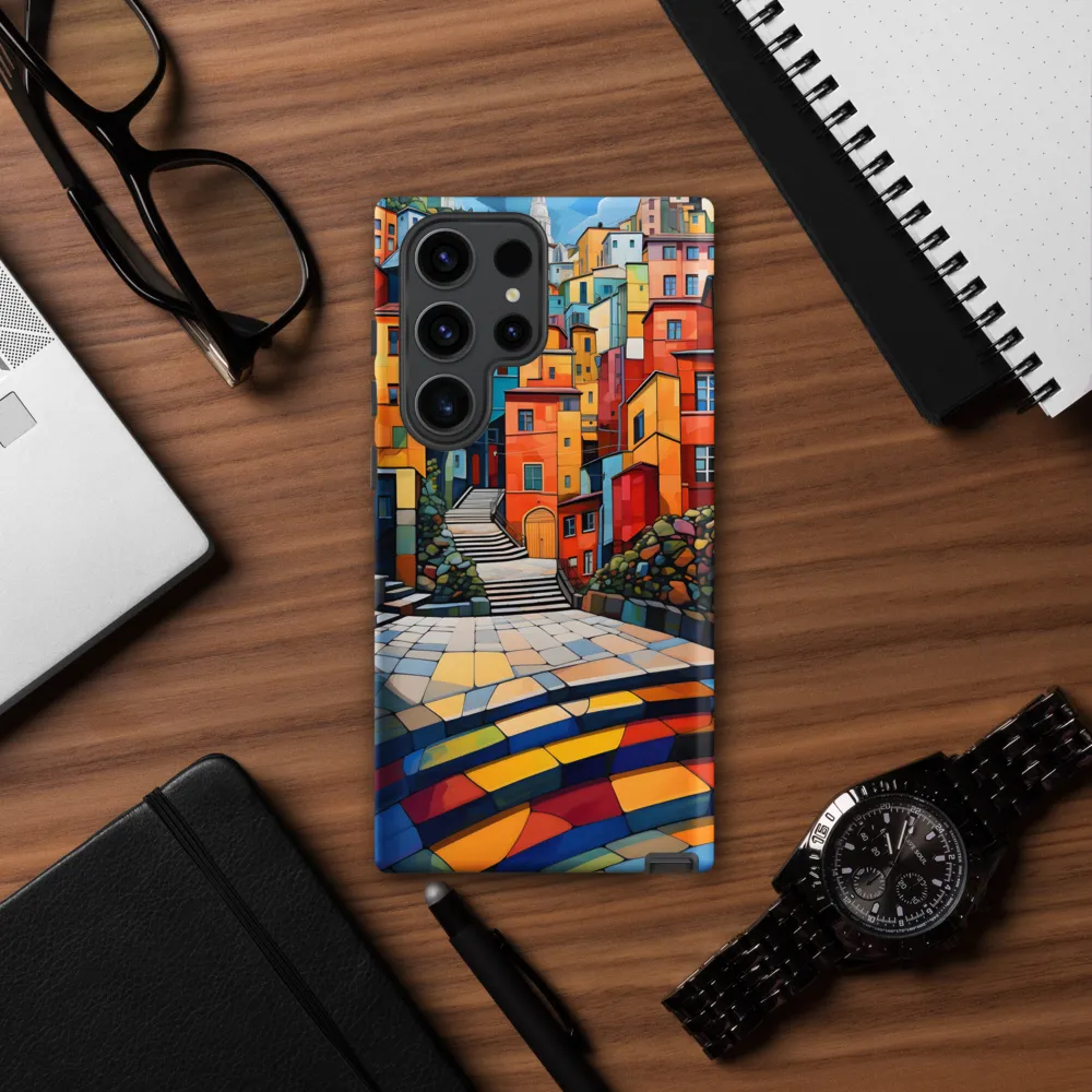 Vibrant Village: A Cubist Journey