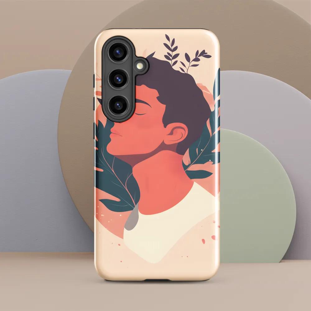 Profile in Coral and Teal