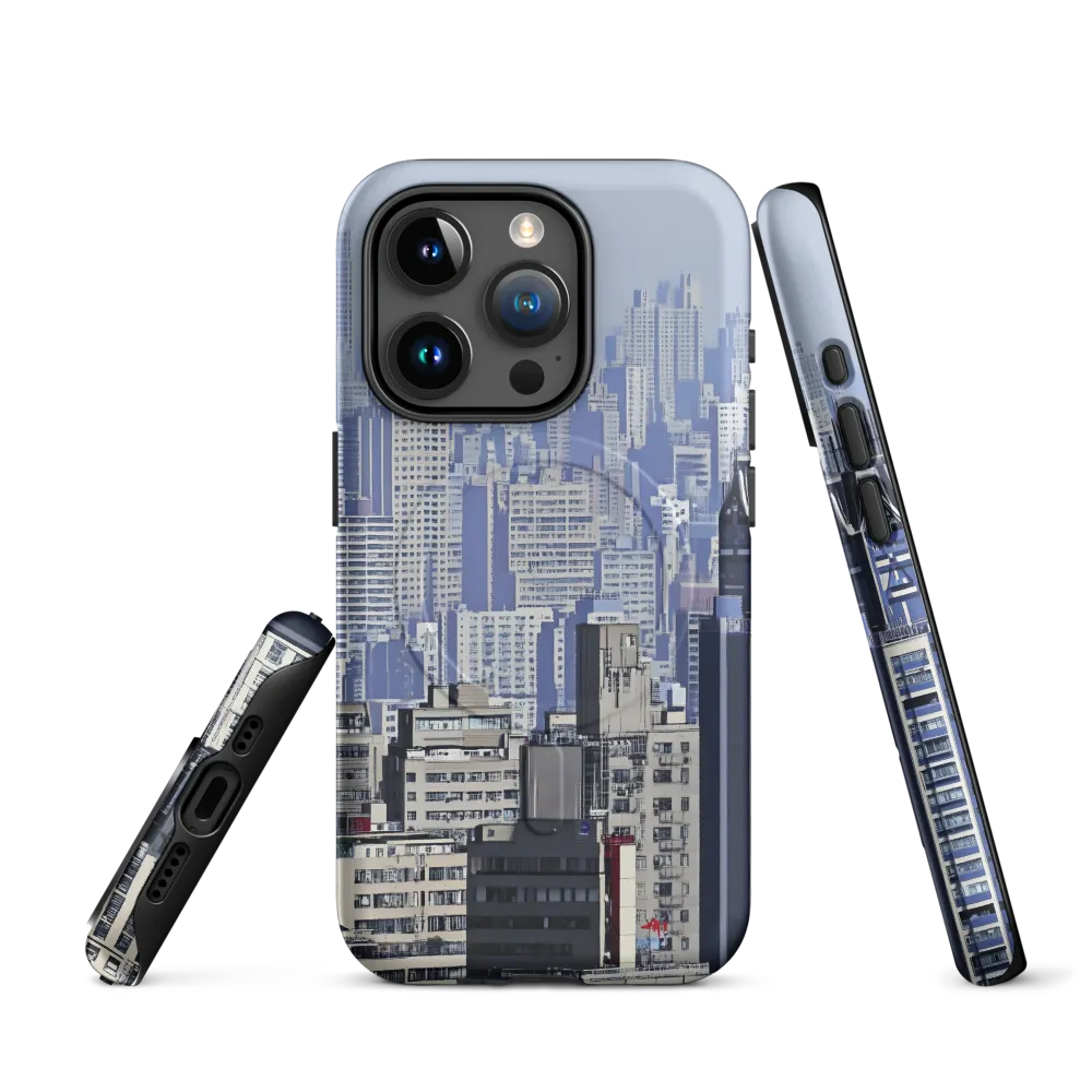 Urban Symphony: A Cityscape in Blues and Grays