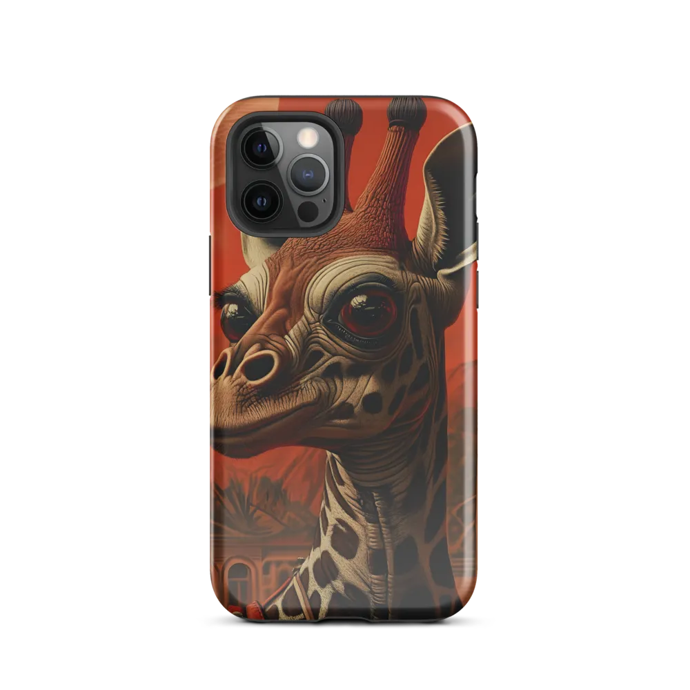 Whimsical Giraffe in an Orange Dreamscape