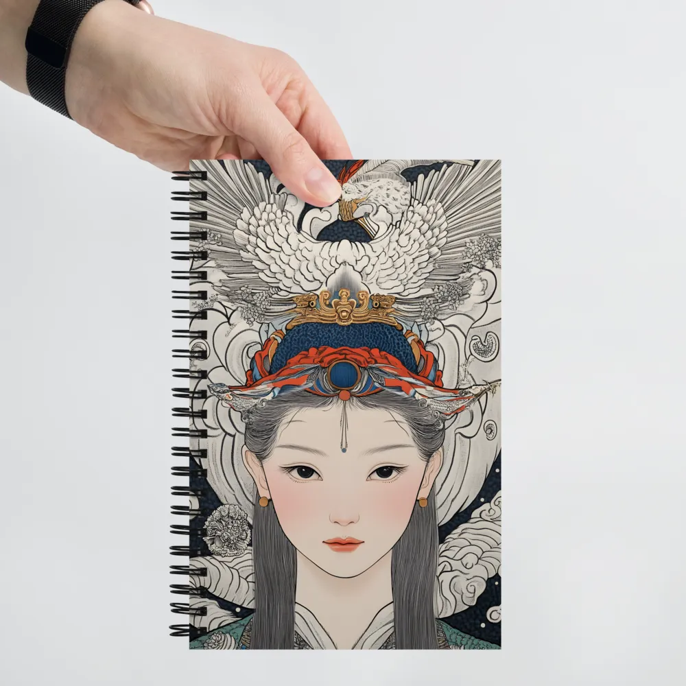 Serenity in Myth: A Traditional Portrait | Spiral Notebook