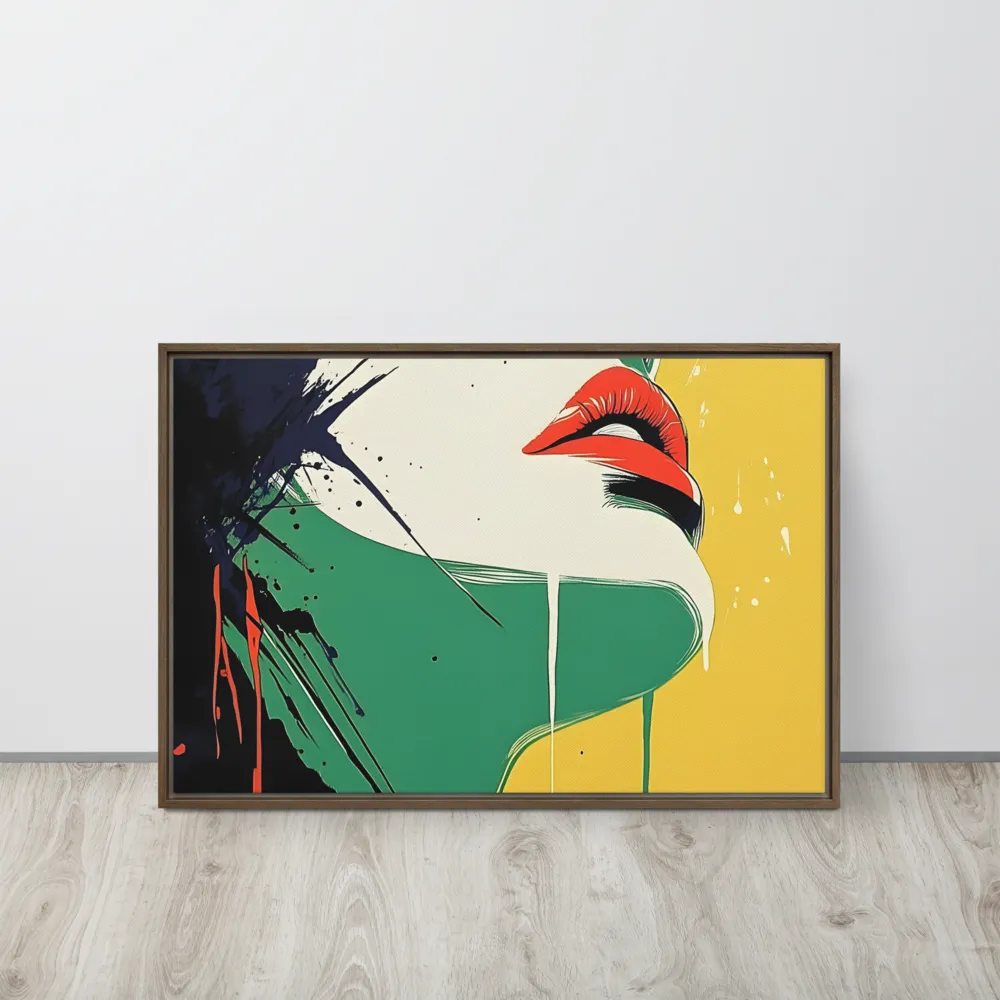 Bold Reflections: A Pop Art Portrait | Canvas with Brown Frame | 20″×30″