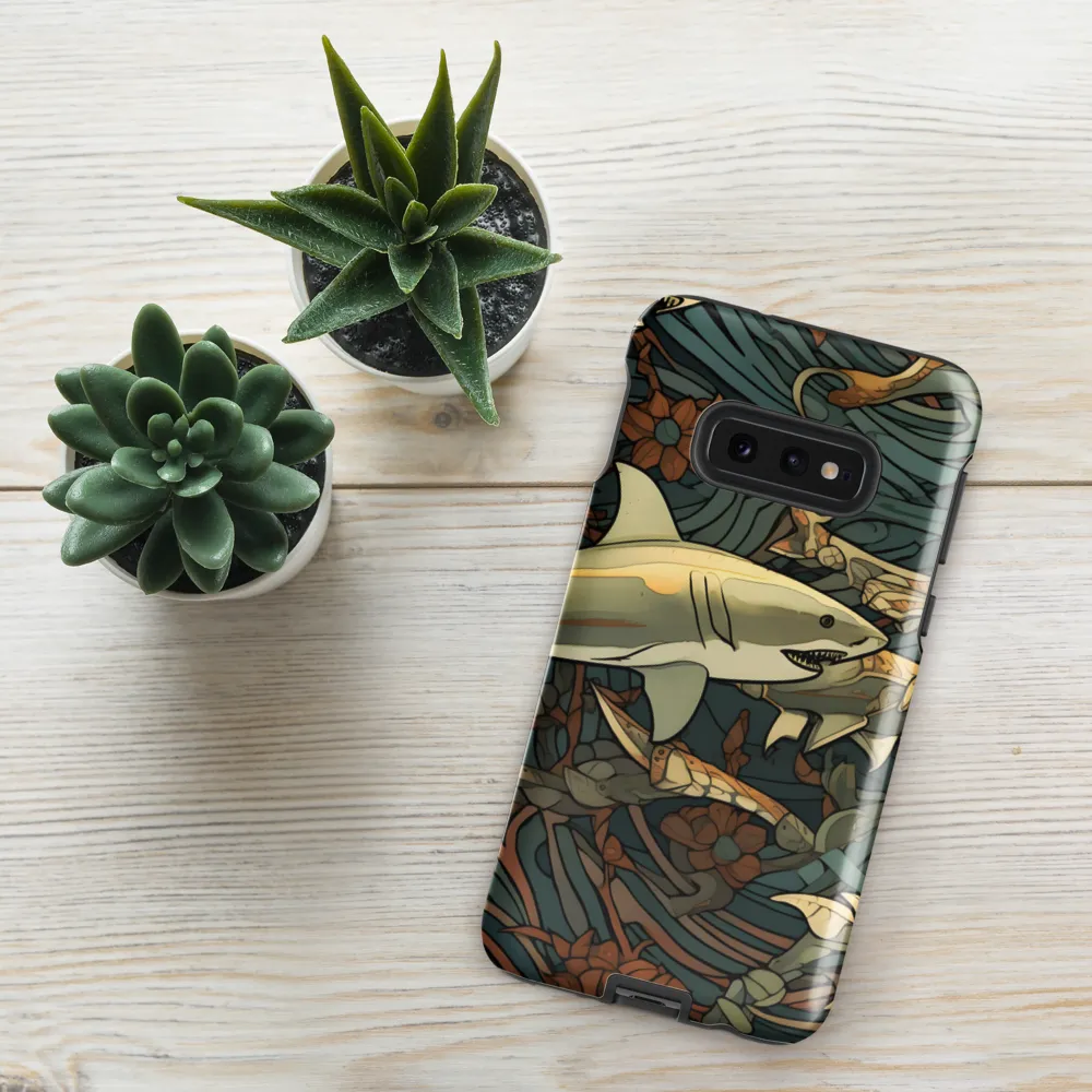 Dynamic Harmony of Sharks and Flora | Phone Case |  S10e | Tough Case | Glossy
