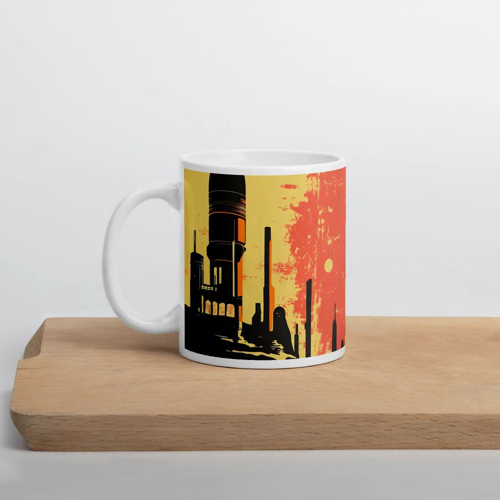 Journey to the Stars: A Retro-Futuristic Landscape | Mug with White inside | 11 oz