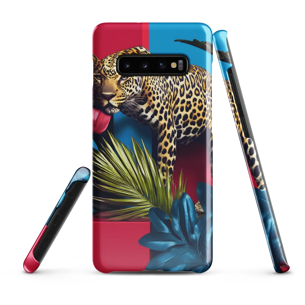 Playful Leopard in Vibrant Paradise | Phone Case |  S10 Plus | Snap Case | Glossy