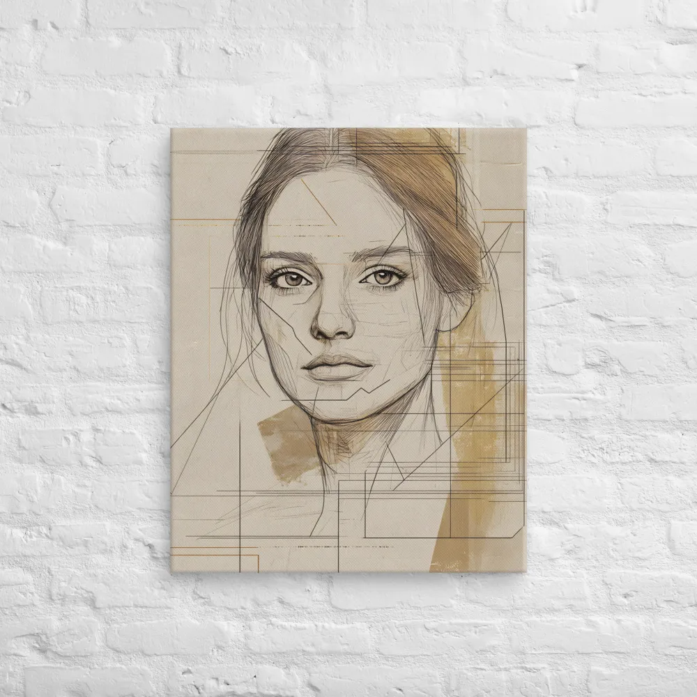 Geometric Elegance: A Modern Portrait | Canvas | 24″×30″
