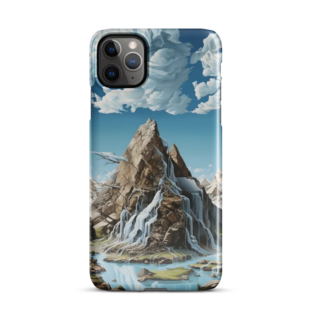 Majestic Cascade: A Mountain Masterpiece | Phone Case |  11 Pro Max | Snap Case | Glossy