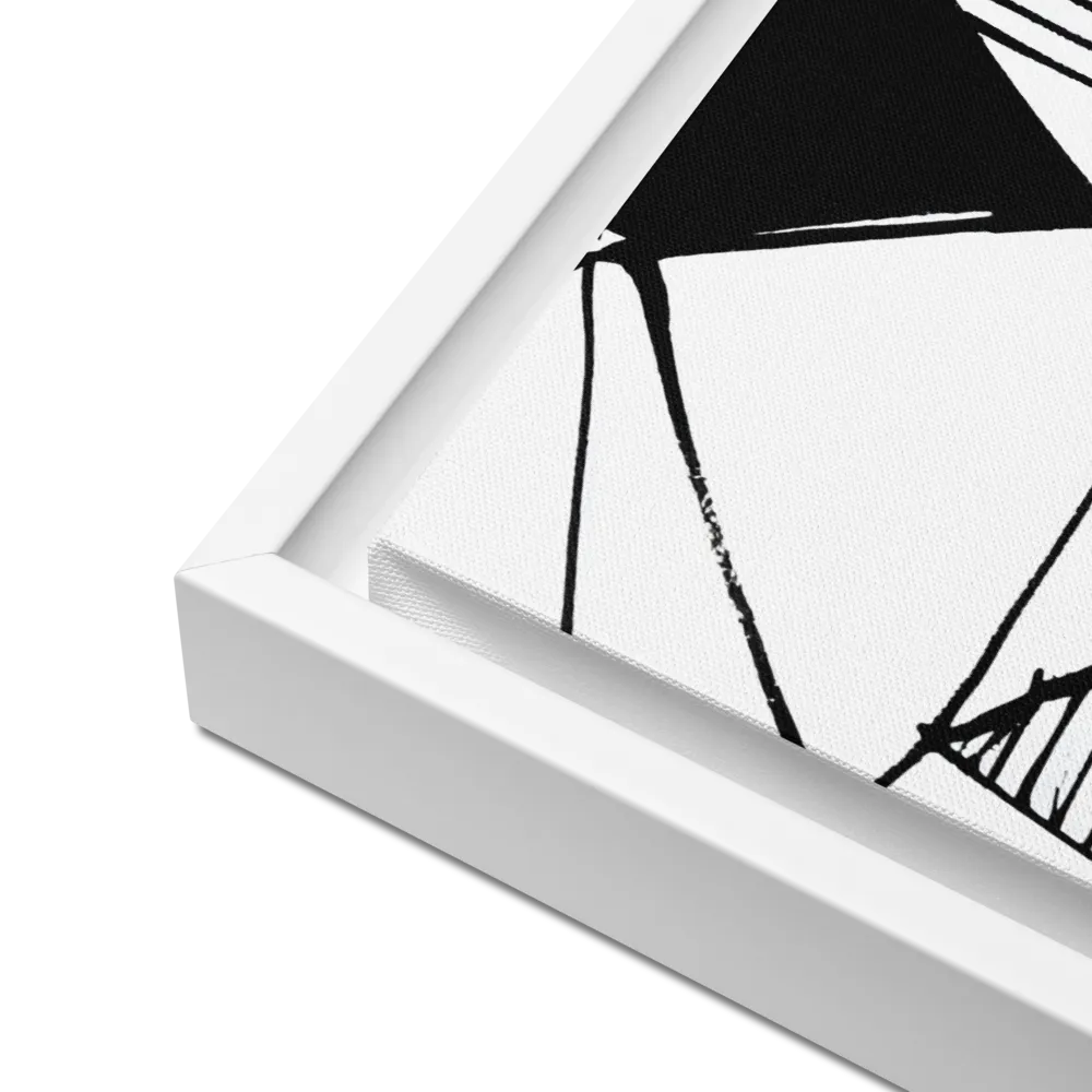 Dynamic Geometry in Ink | Canvas with White Frame | 18″×24″