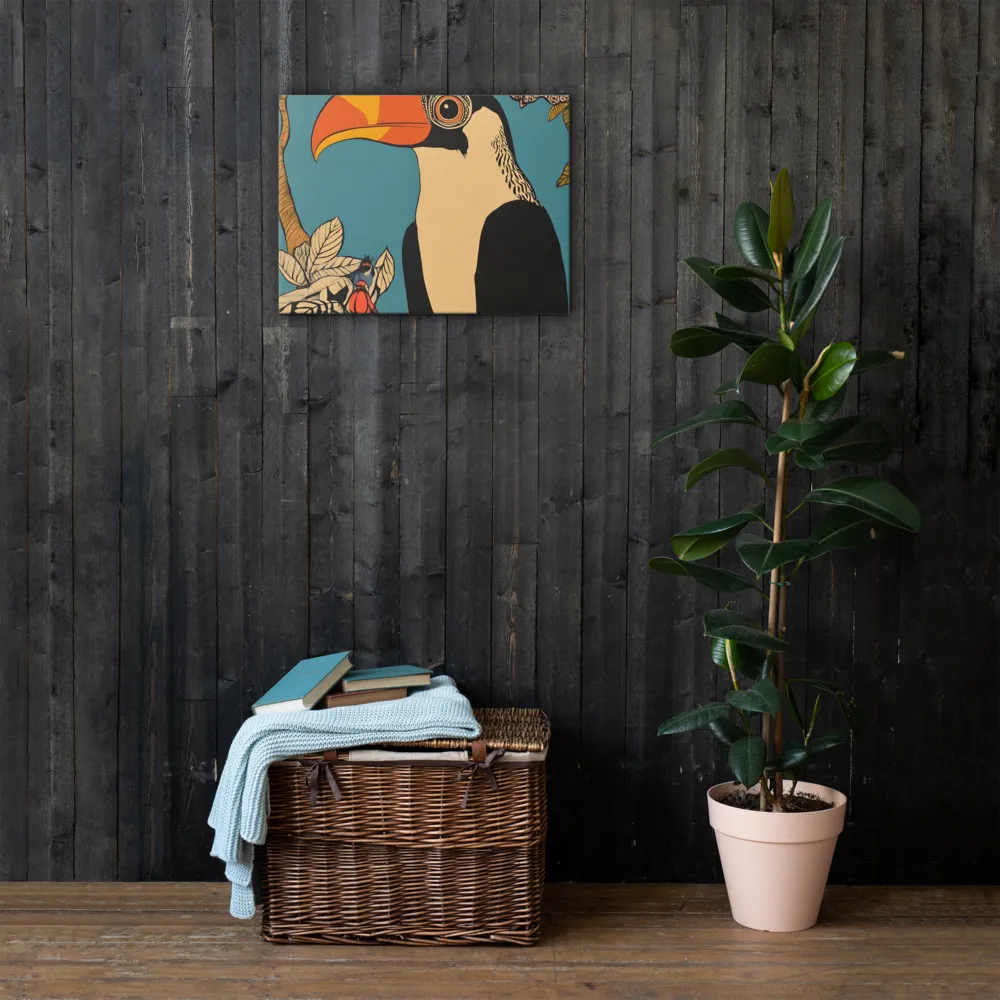 Tropical Majesty: The Toucan at Rest | Thin Canvas | 18″×24″