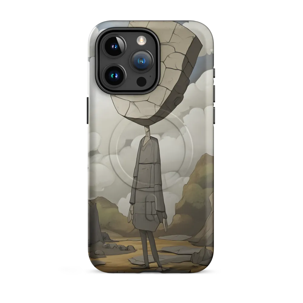 Whimsical Stone Figure in a Rocky Landscape | Phone Case |  15 Pro Max | MagSafe® Tough Case | Matte