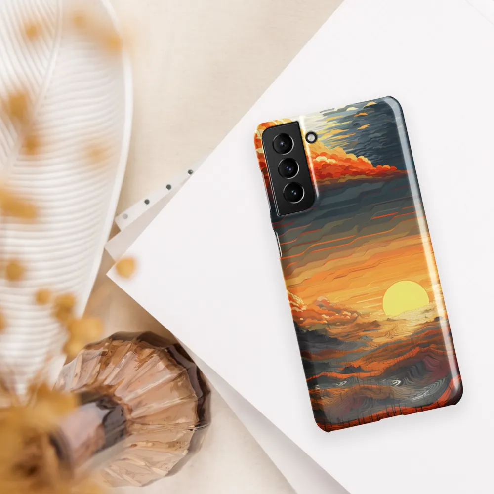 Ethereal Sunset: A Serene Landscape in Flowing Forms | Phone Case |  S21 Plus | Snap Case | Glossy