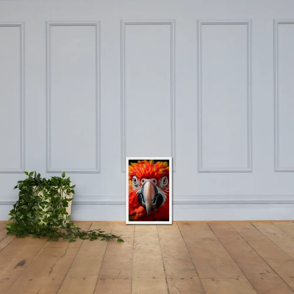 The Fiery Gaze of the Parrot | Poster with White Frame | 12″×18″