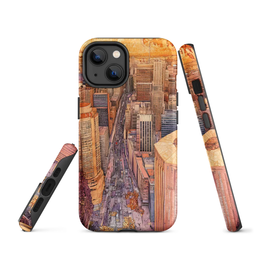 Mosaic Cityscape at Dusk
