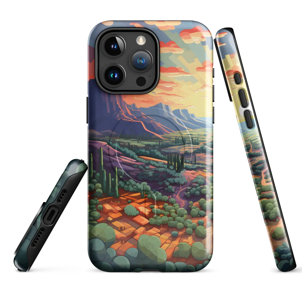Desert Serenity at Dusk | Phone Case |  15 Pro Max | MagSafe® Tough Case | Glossy