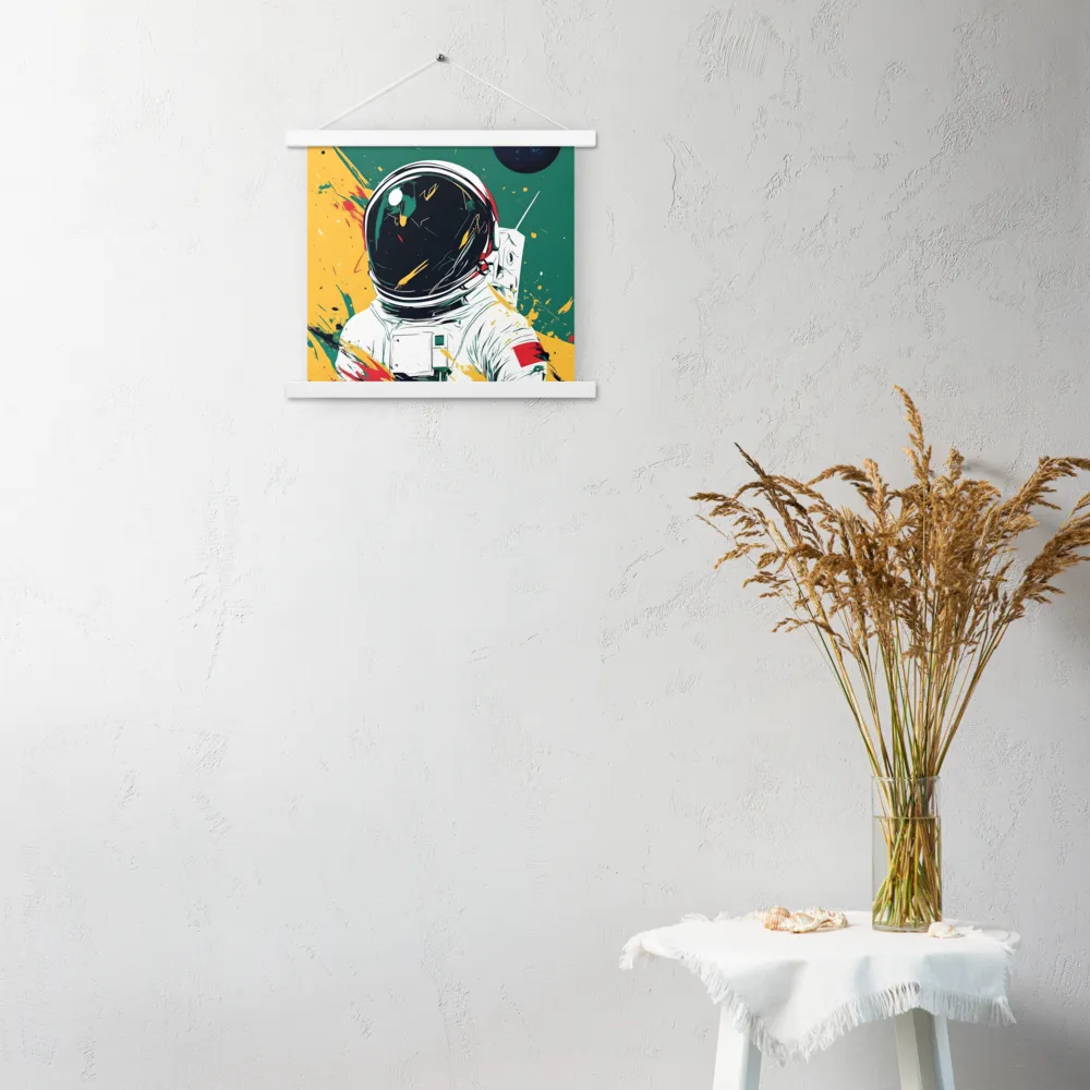 Galactic Explorer: A Modern Odyssey | Poster With White Wood Hanger | 14″×14″