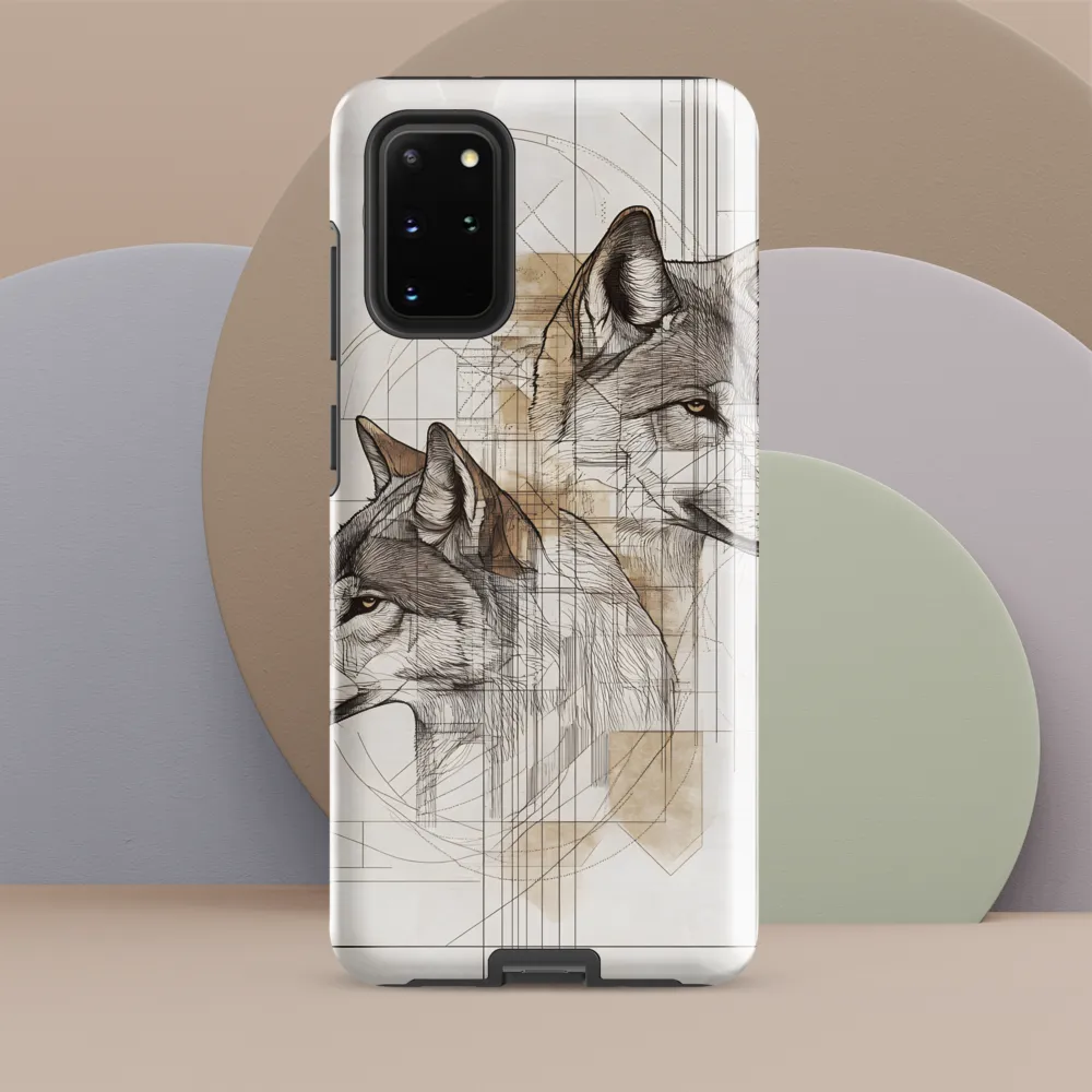 Geometric Harmony: The Essence of Wolves | Phone Case |  S20 Plus | Tough Case | Glossy